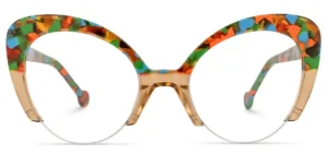 a colorful cat eye glasses